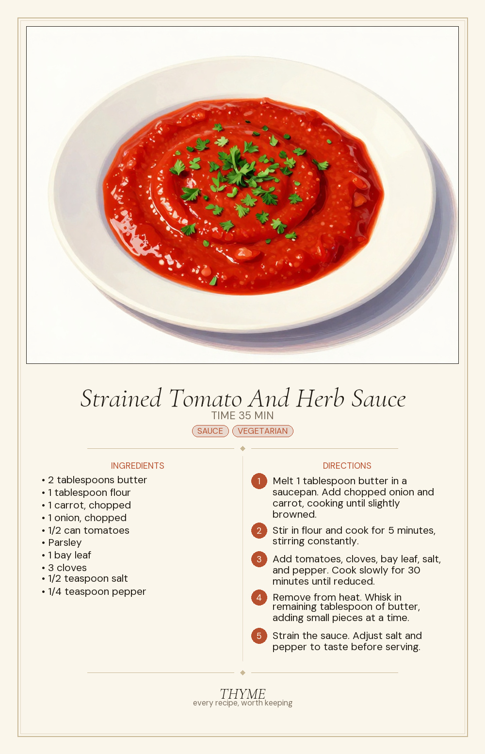 Strained Tomato And Herb Sauce