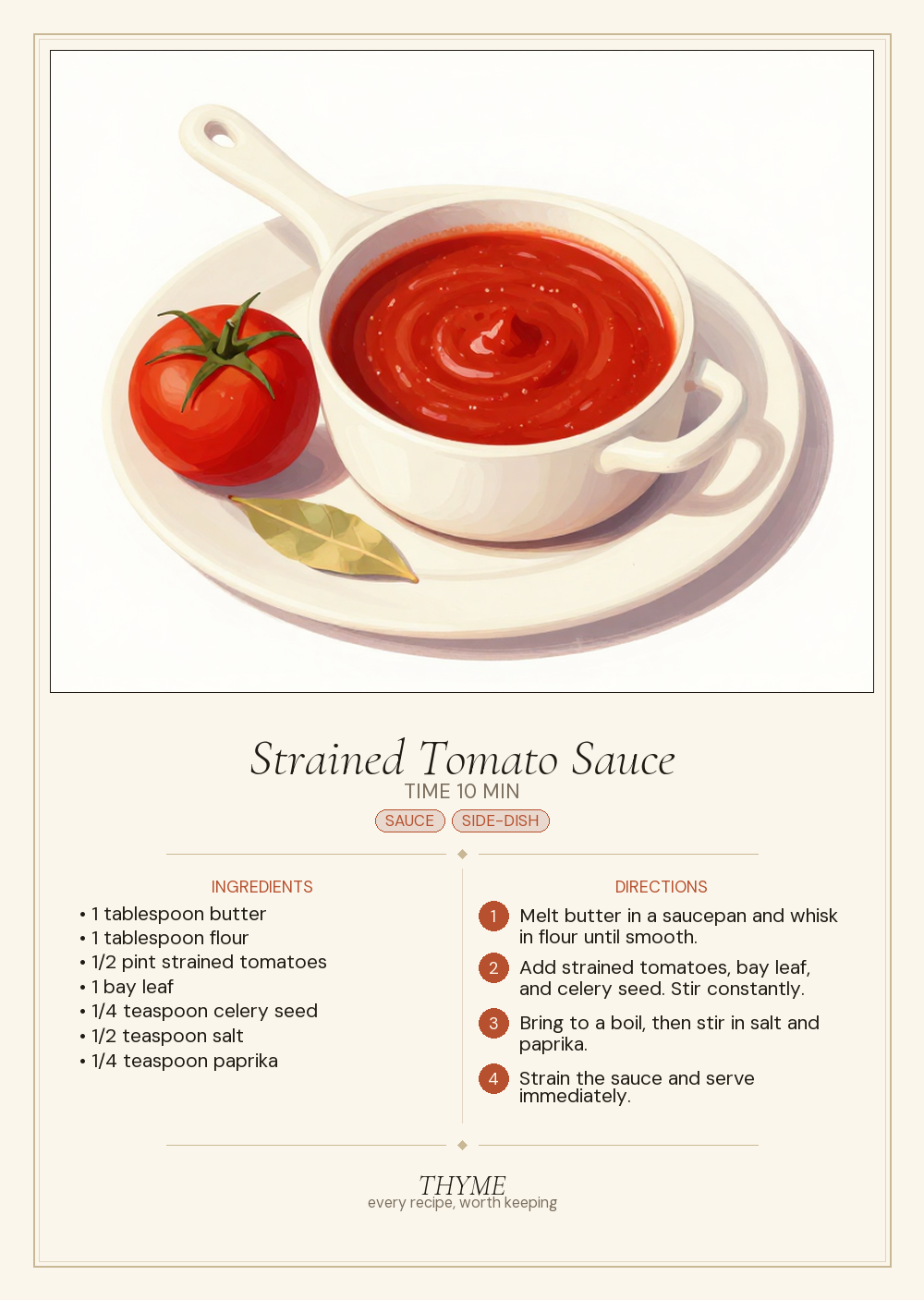 Strained Tomato Sauce