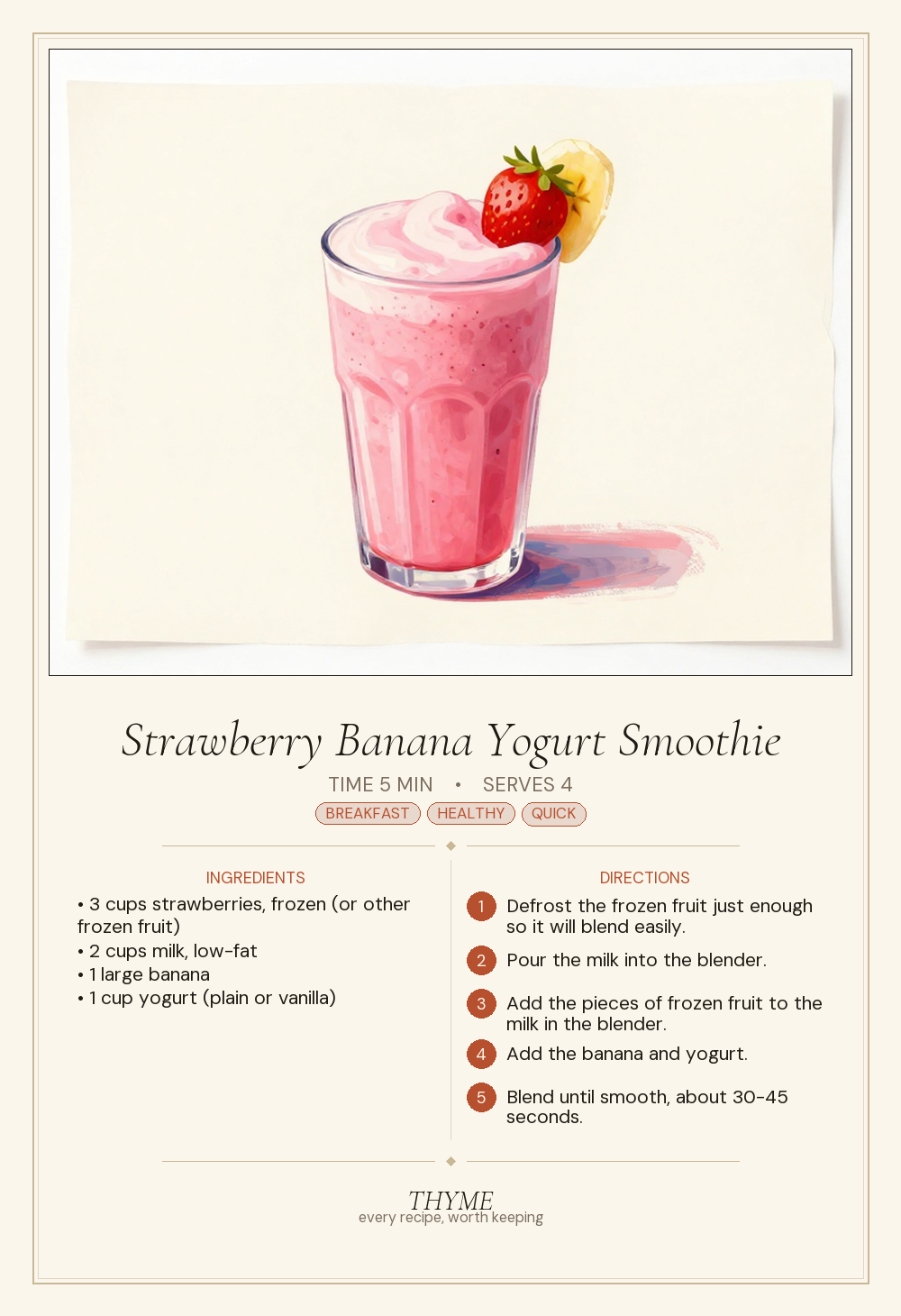 Strawberry Banana Yogurt Smoothie