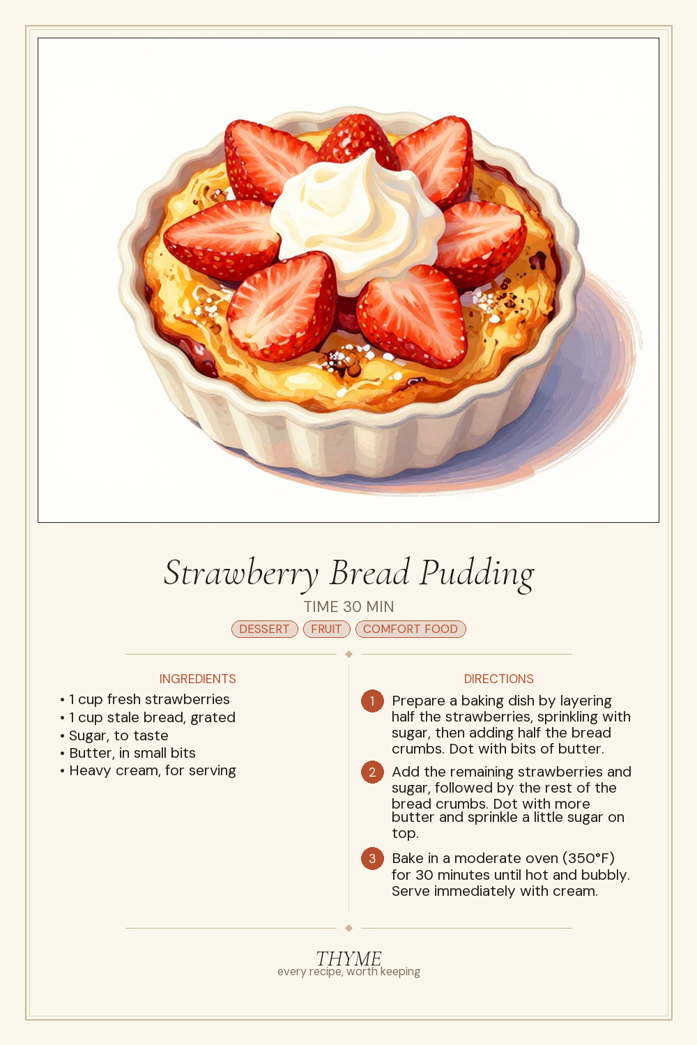 Strawberry Bread Pudding