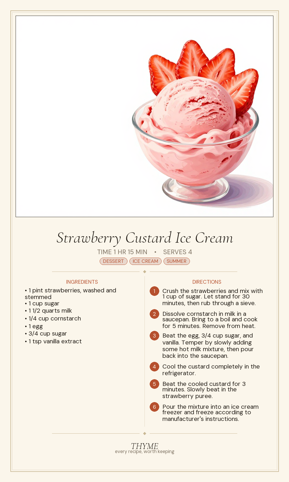Strawberry Custard Ice Cream