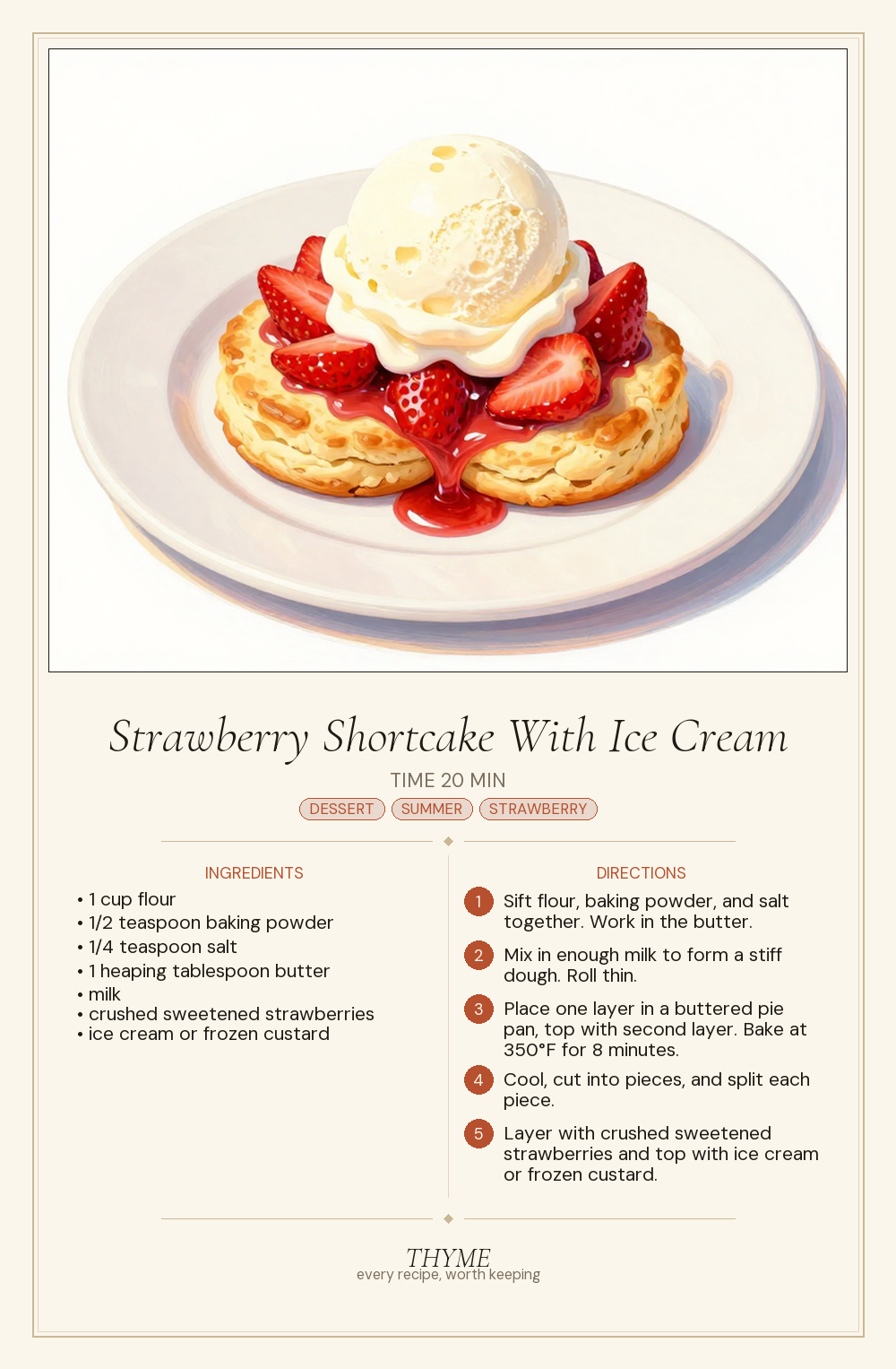Strawberry Shortcake With Ice Cream