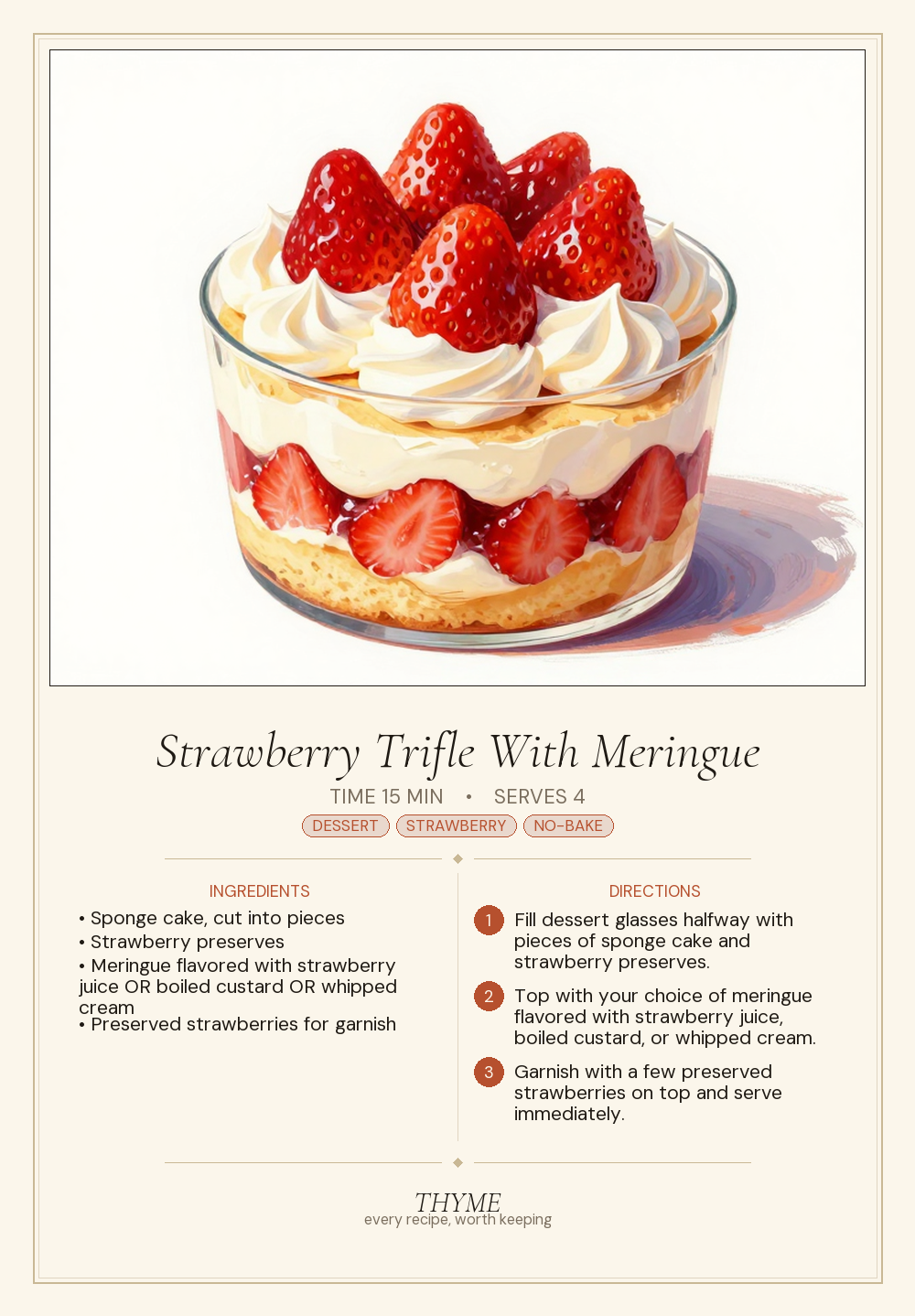 Strawberry Trifle With Meringue