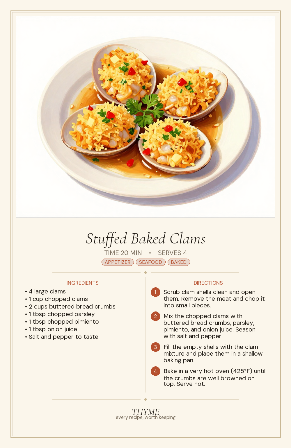 Stuffed Baked Clams