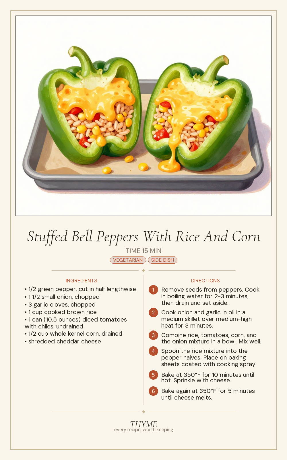 Stuffed Bell Peppers With Rice And Corn