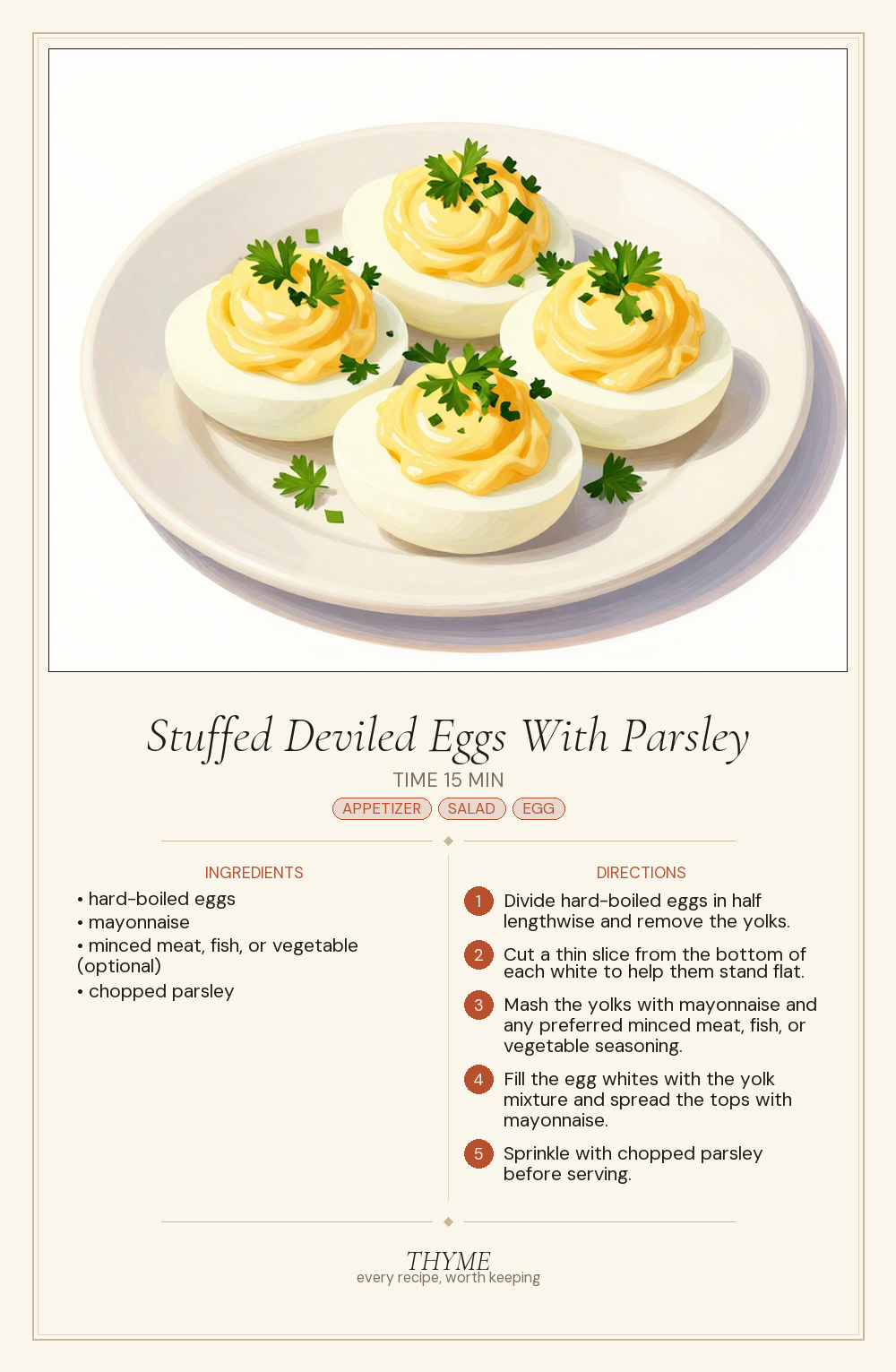 Stuffed Deviled Eggs With Parsley