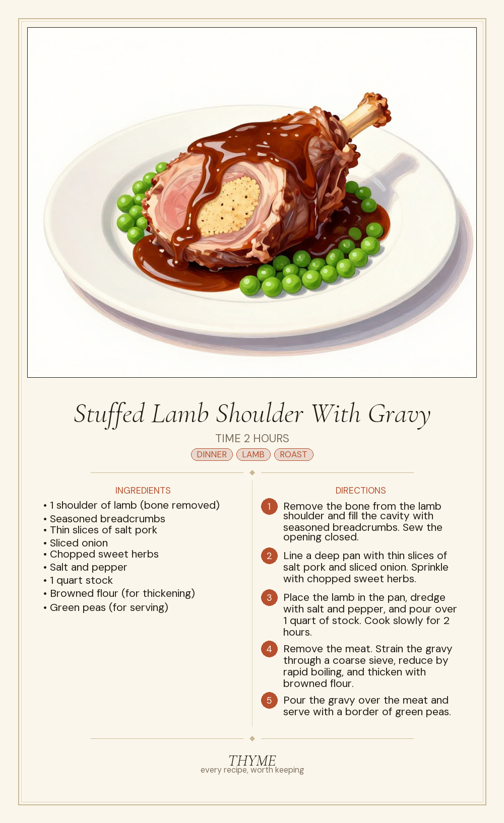 Stuffed Lamb Shoulder With Gravy
