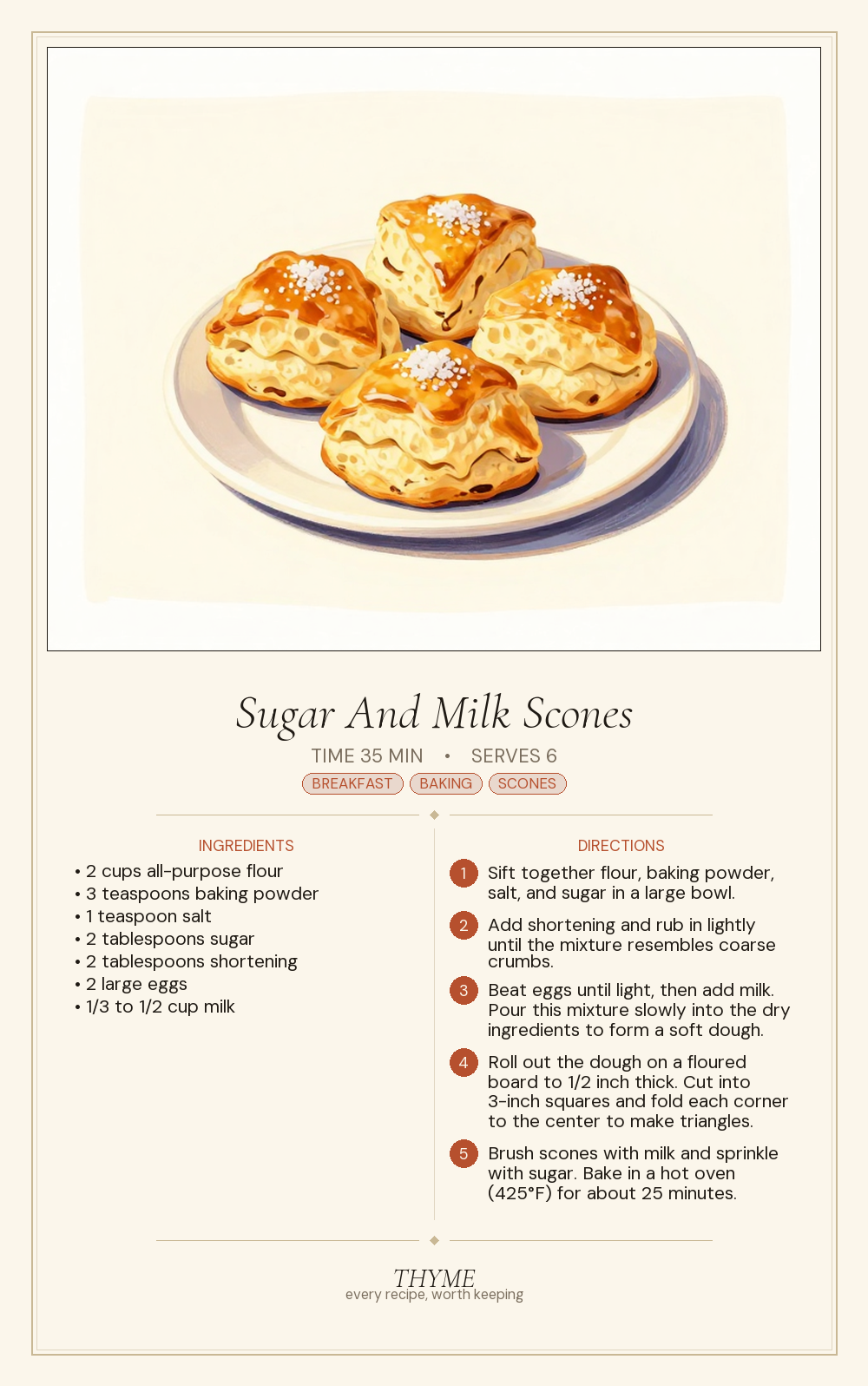 Sugar And Milk Scones