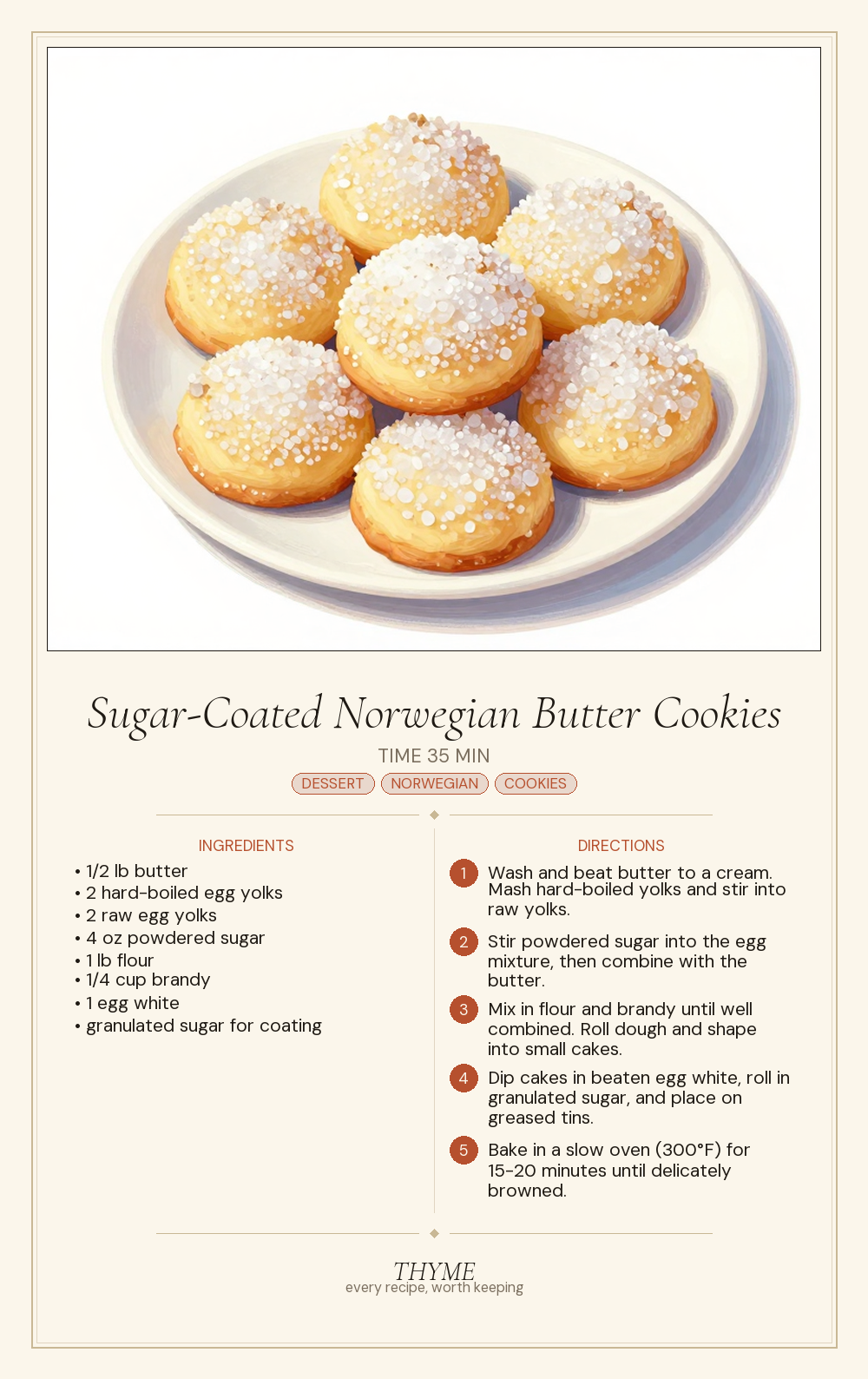 Sugar-Coated Norwegian Butter Cookies
