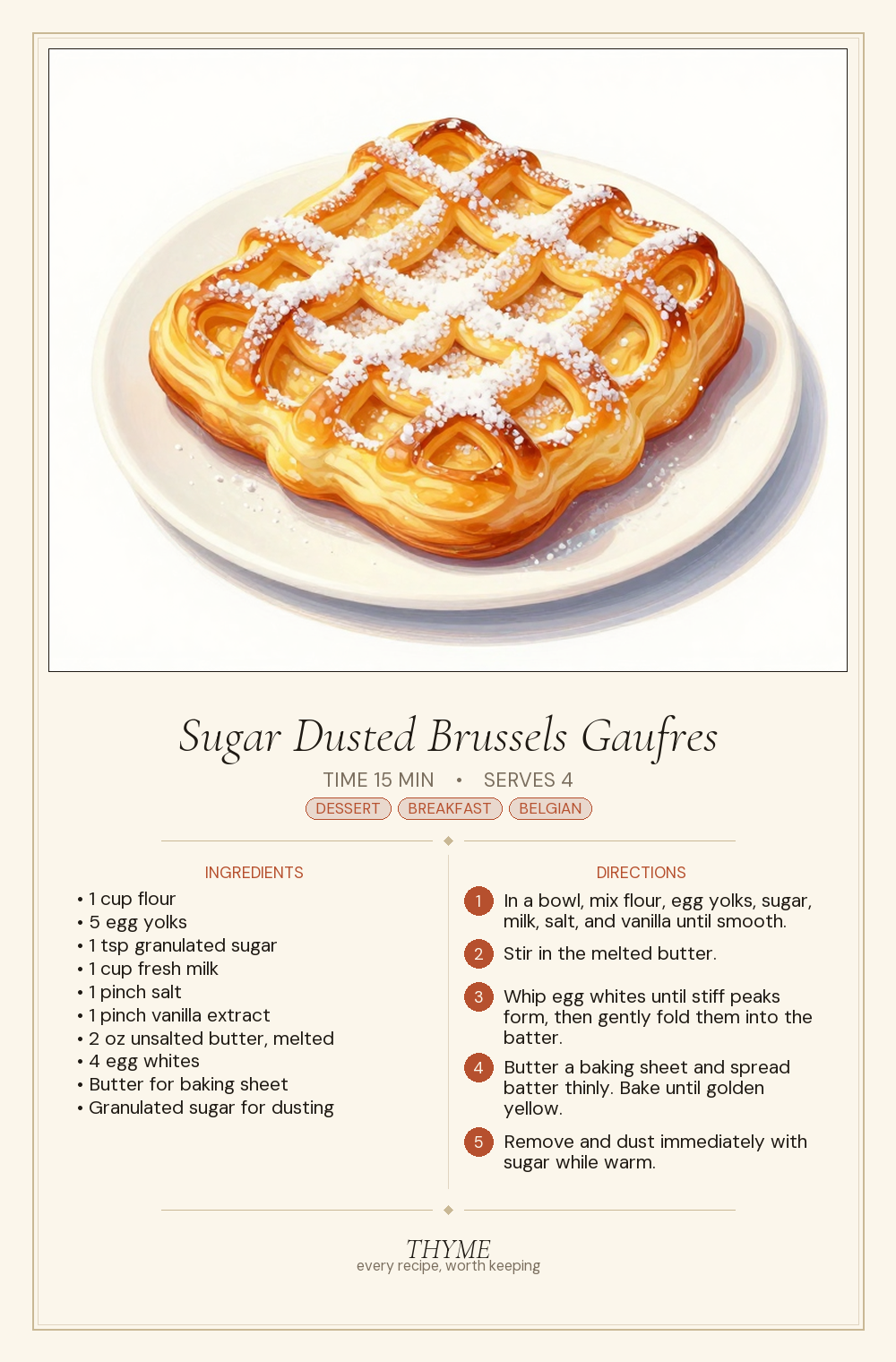 Sugar Dusted Brussels Gaufres