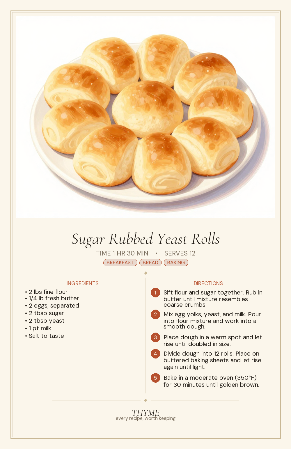 Sugar Rubbed Yeast Rolls
