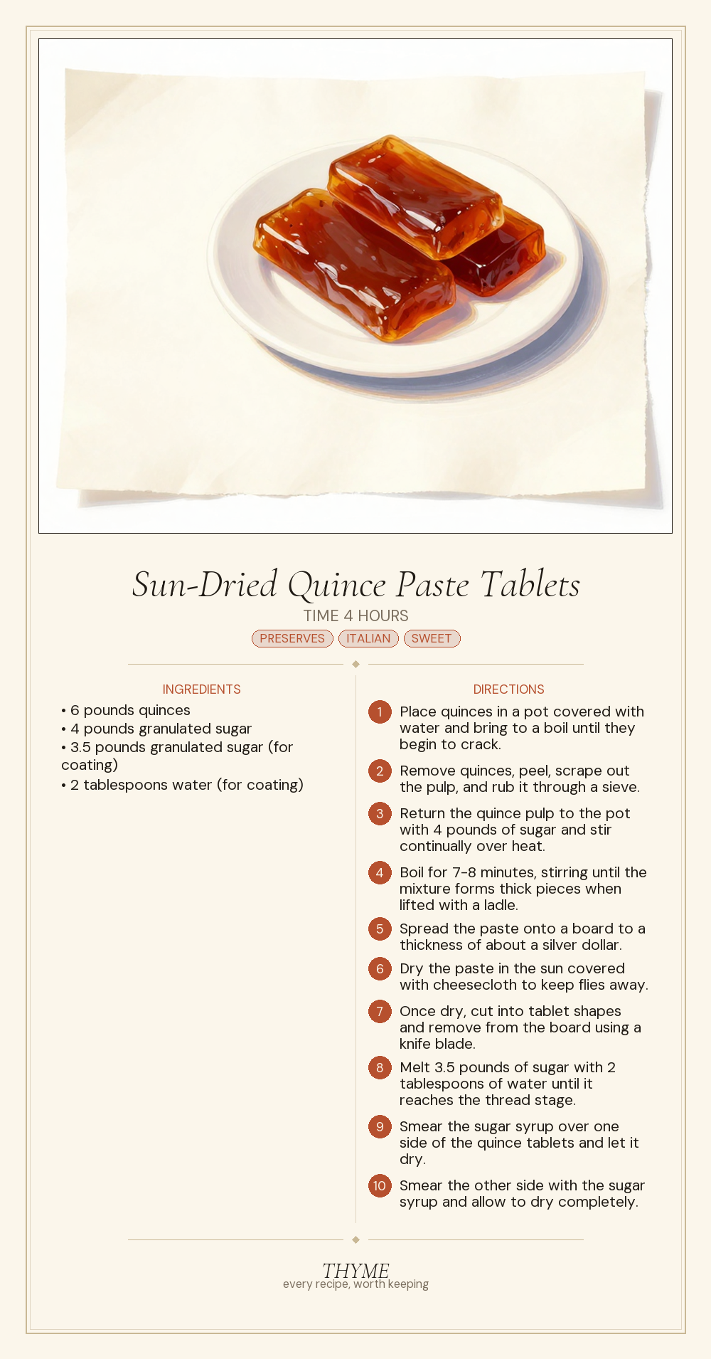 Sun-Dried Quince Paste Tablets