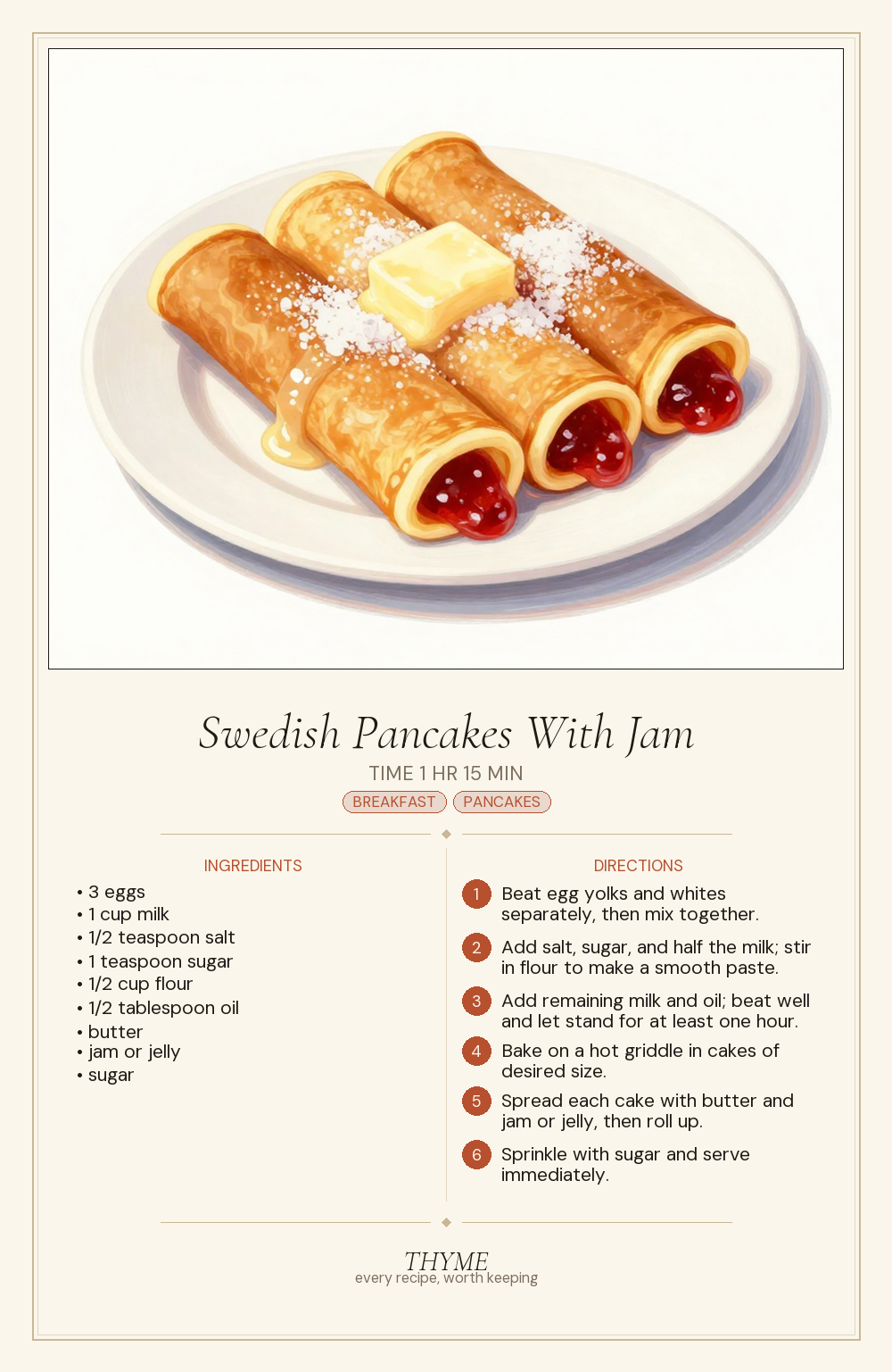 Swedish Pancakes With Jam