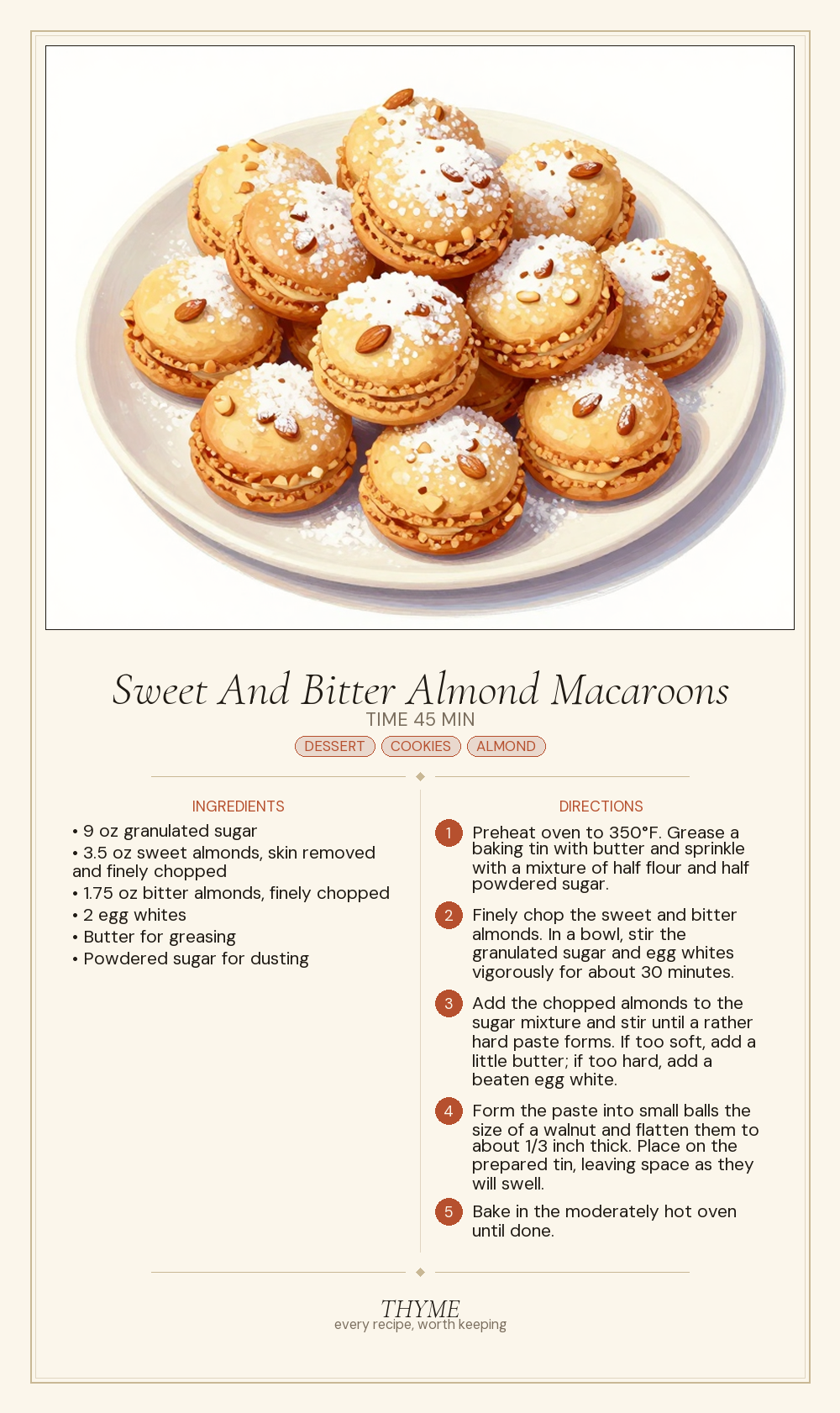 Sweet And Bitter Almond Macaroons