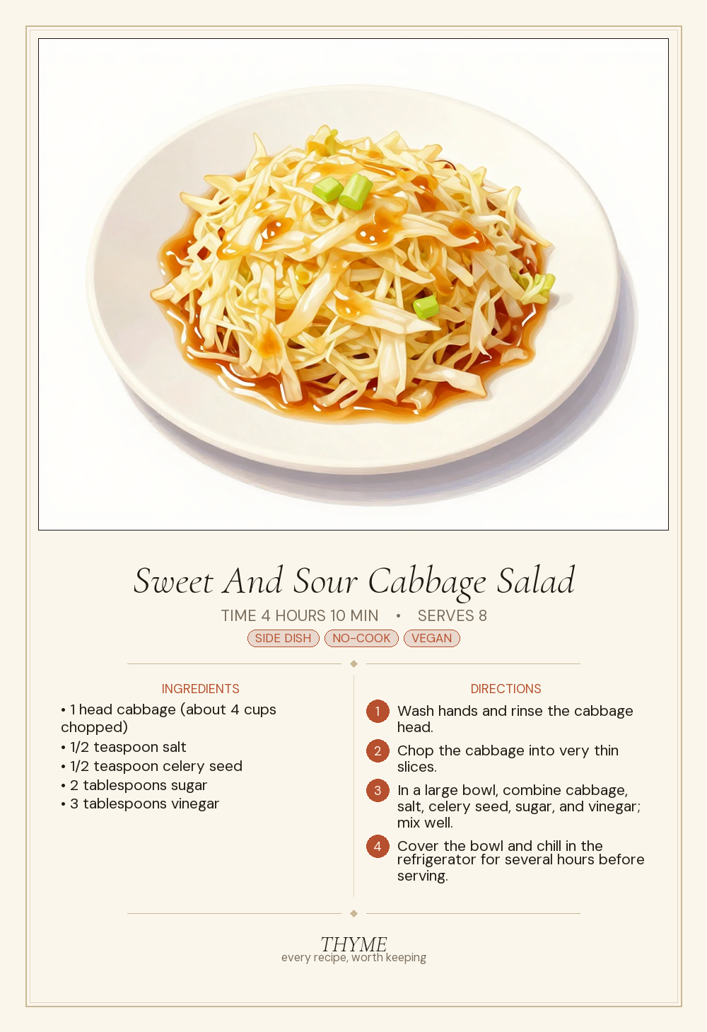 Sweet And Sour Cabbage Salad