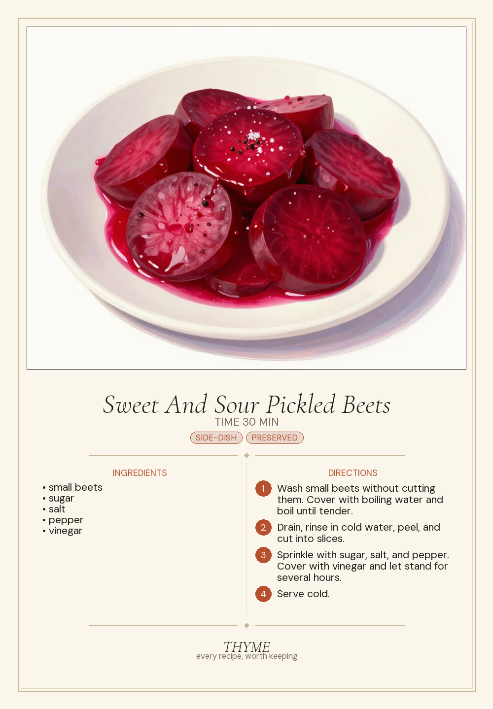 Sweet And Sour Pickled Beets