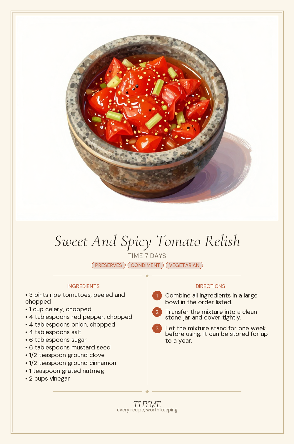 Sweet And Spicy Tomato Relish