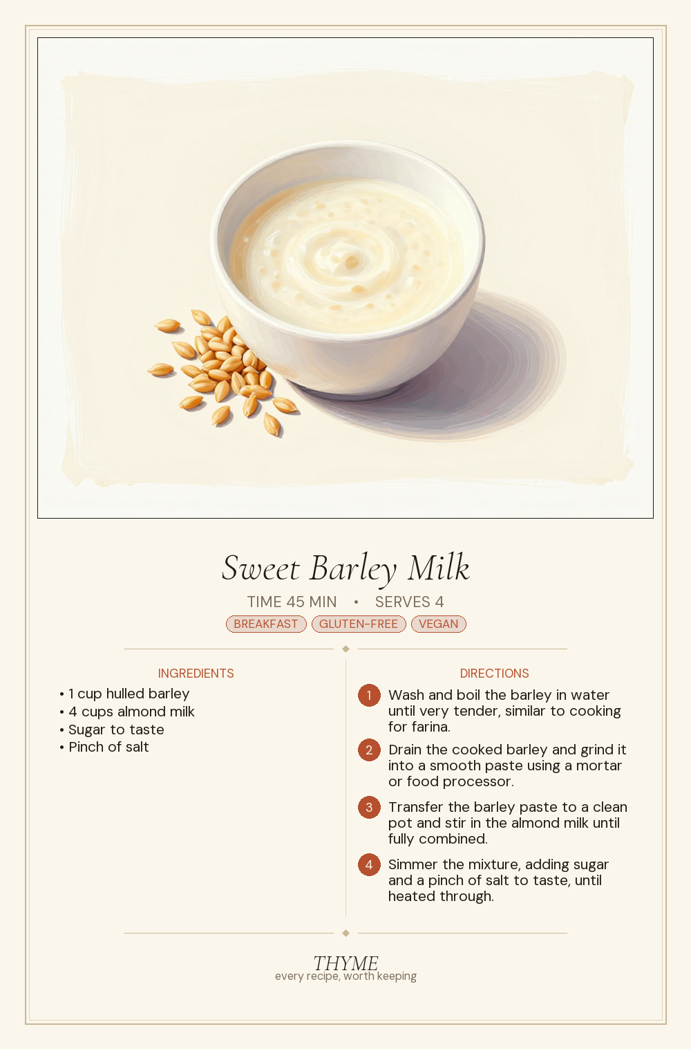 Sweet Barley Milk