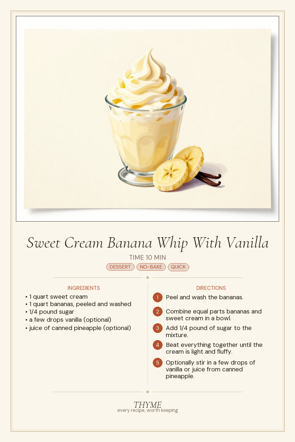 Sweet Cream Banana Whip With Vanilla