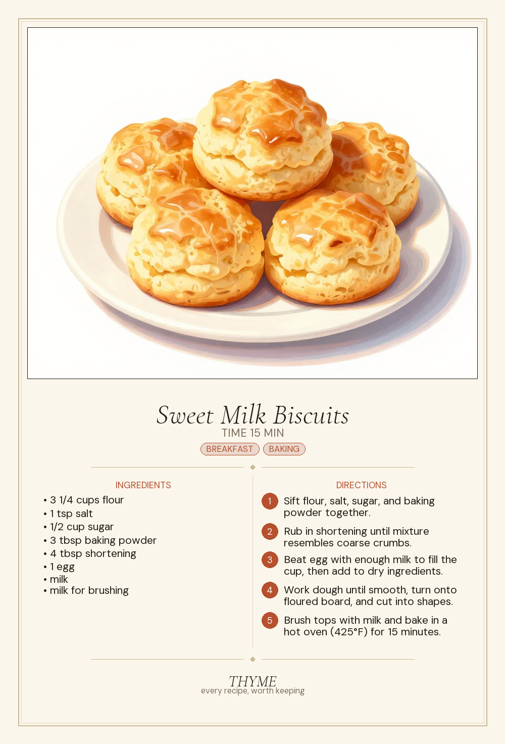 Sweet Milk Biscuits