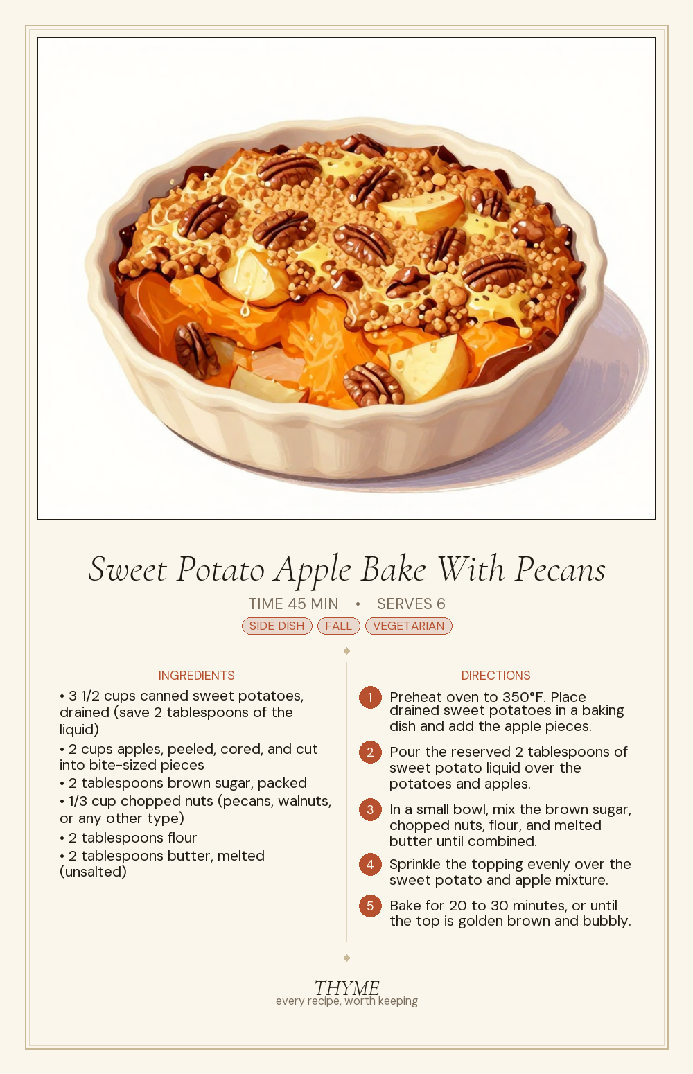 Sweet Potato Apple Bake With Pecans