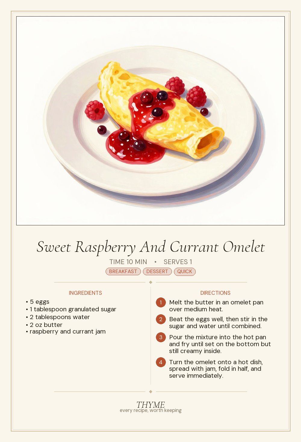 Sweet Raspberry And Currant Omelet