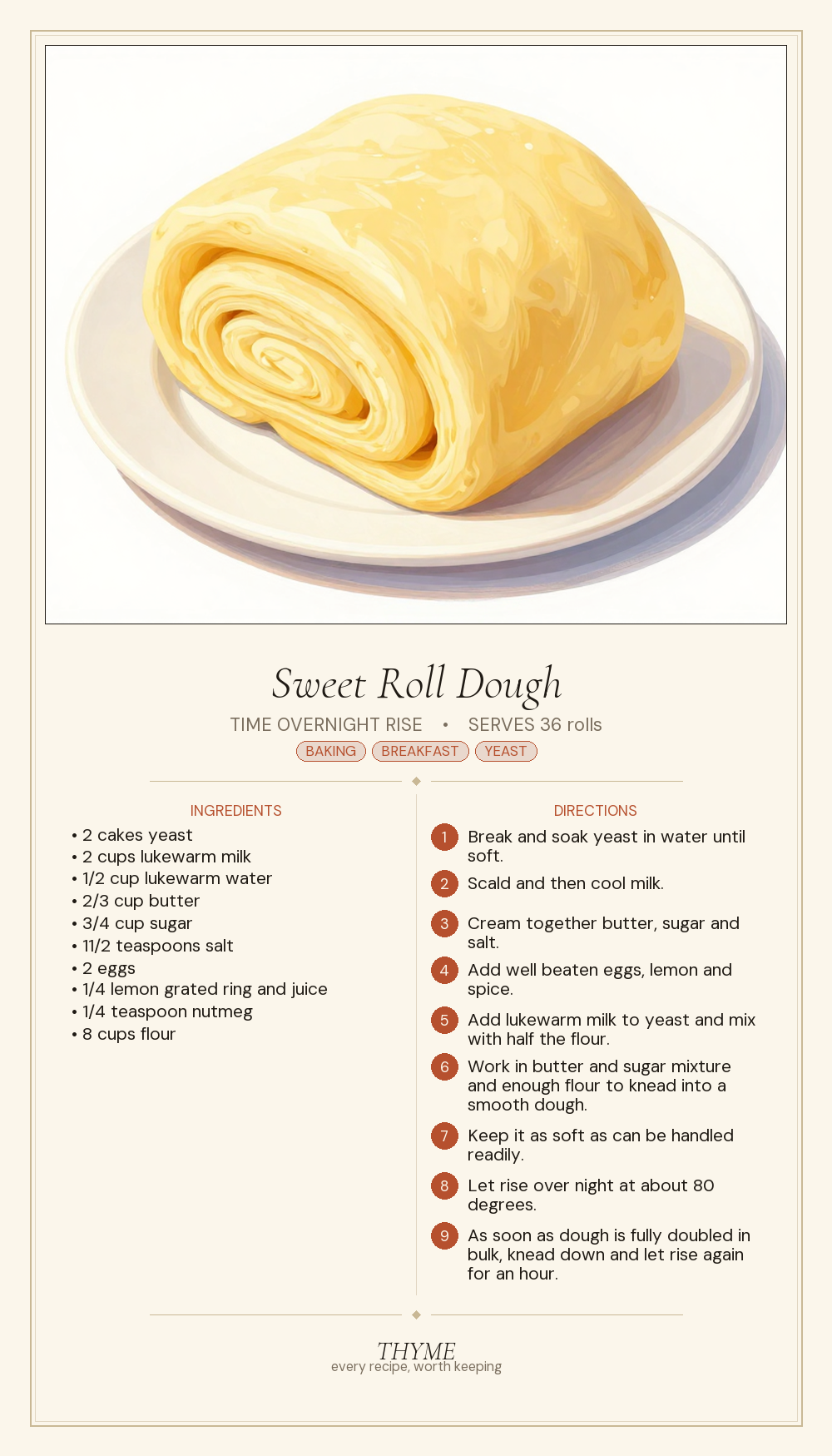 Sweet Roll Dough