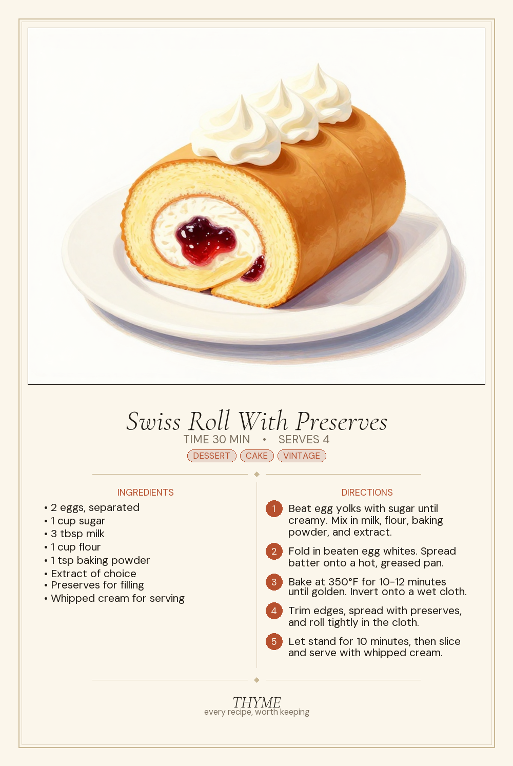 Swiss Roll With Preserves