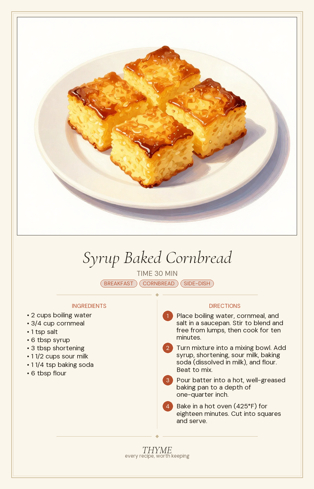 Syrup Baked Cornbread