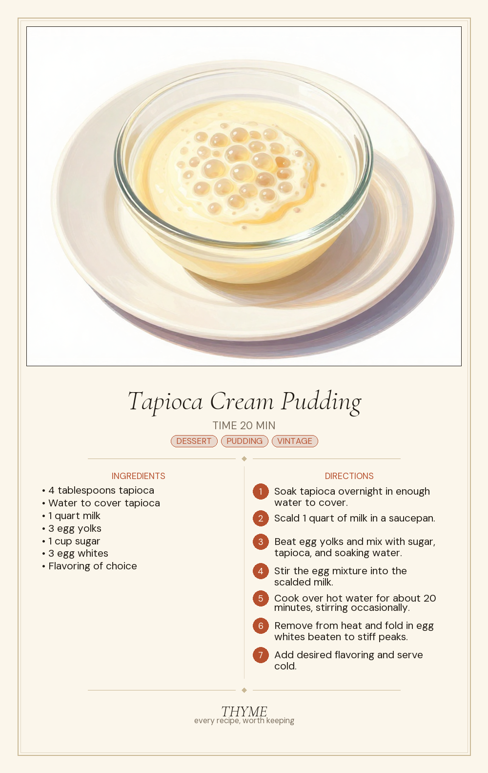 Tapioca Cream Pudding