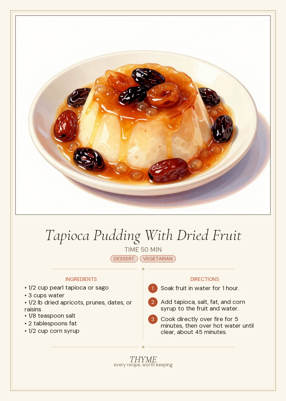 Tapioca Pudding With Dried Fruit
