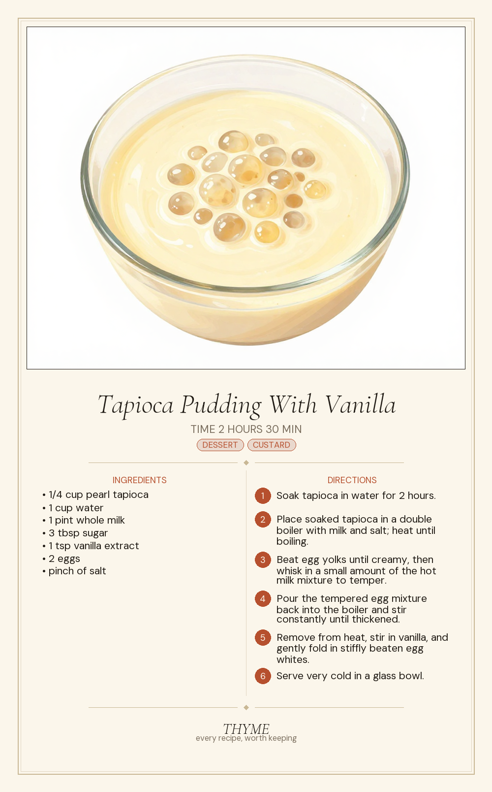 Tapioca Pudding With Vanilla