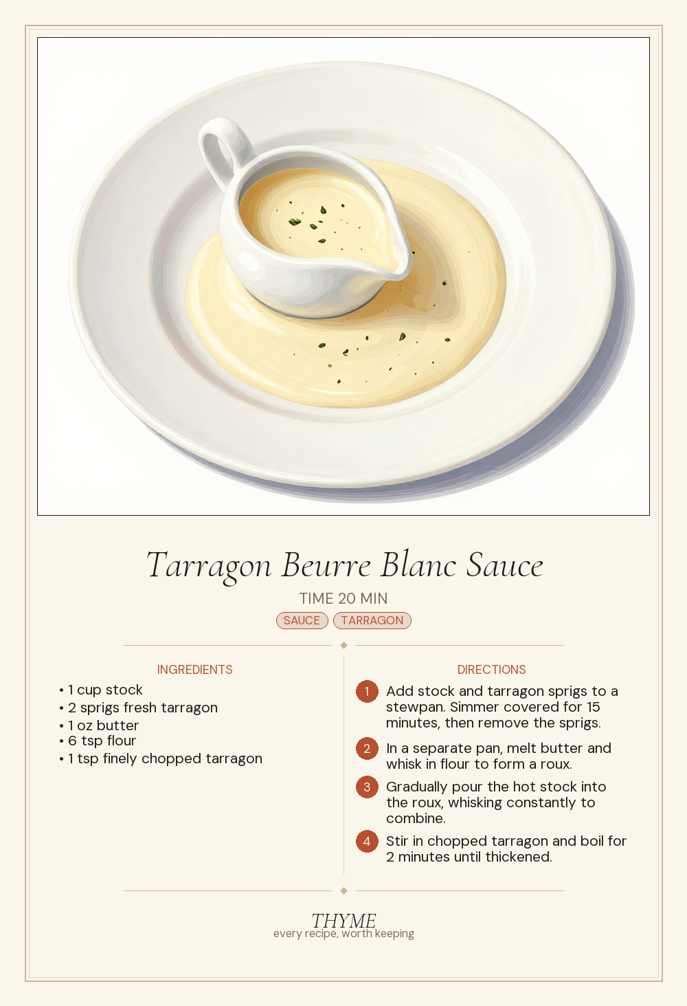 Tarragon Beurre Blanc Sauce