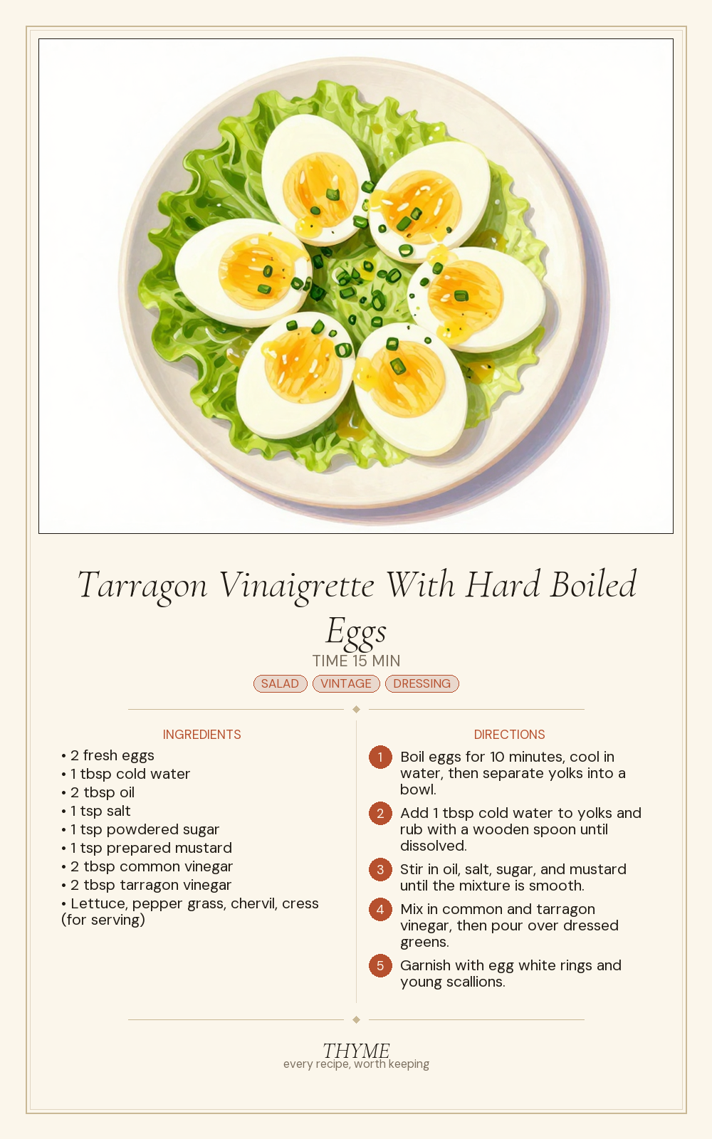 Tarragon Vinaigrette With Hard Boiled Eggs