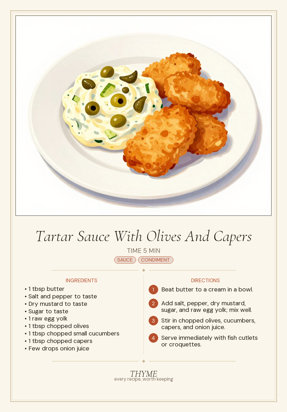 Tartar Sauce With Olives And Capers