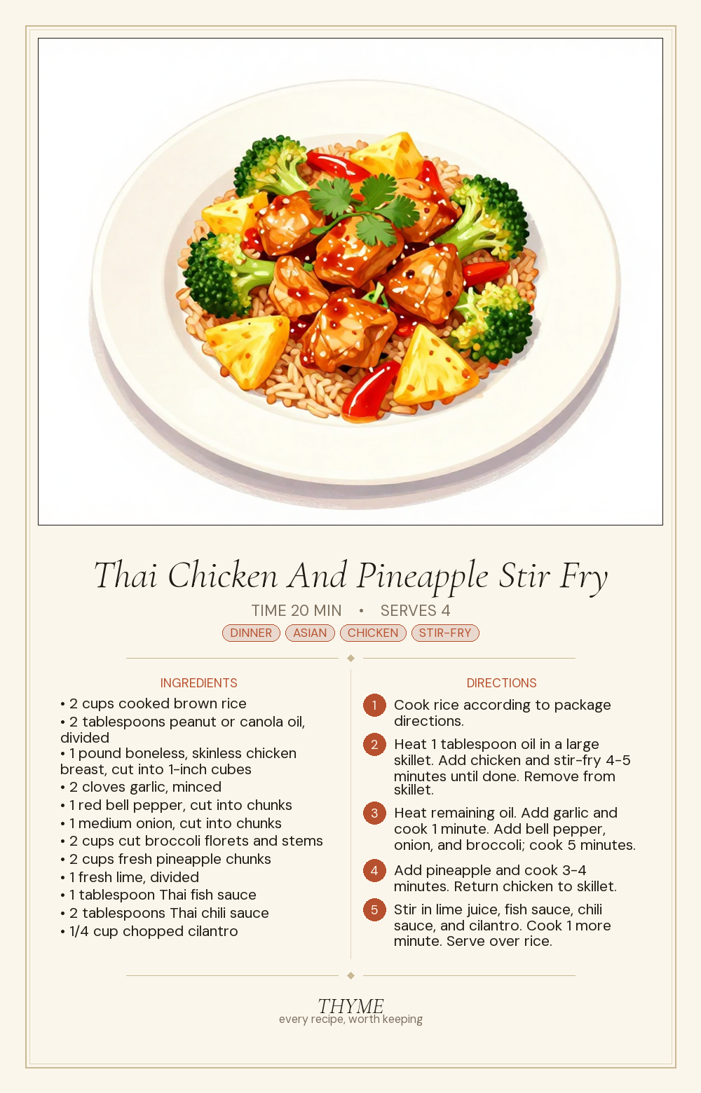 Thai Chicken And Pineapple Stir Fry
