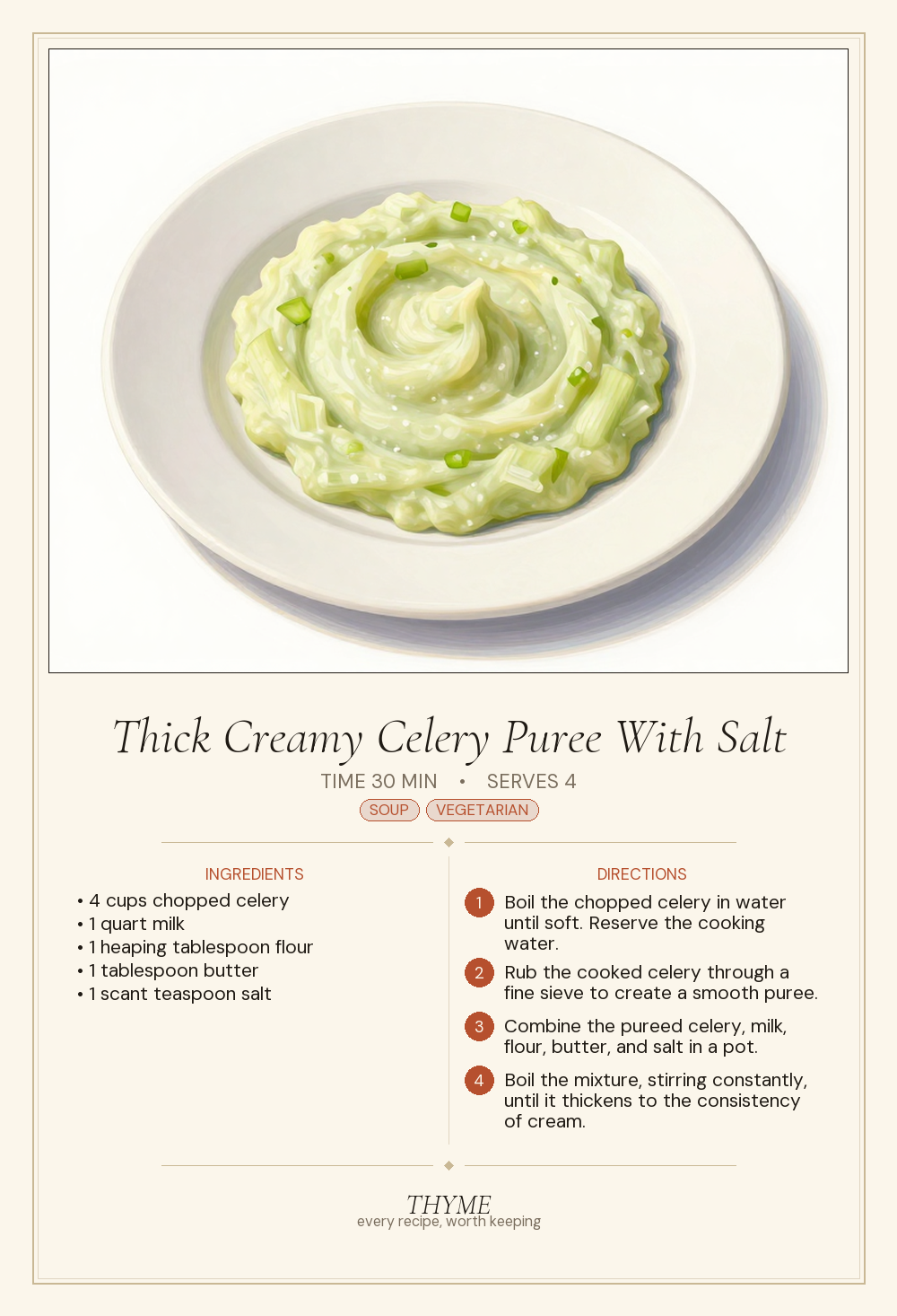 Thick Creamy Celery Puree With Salt