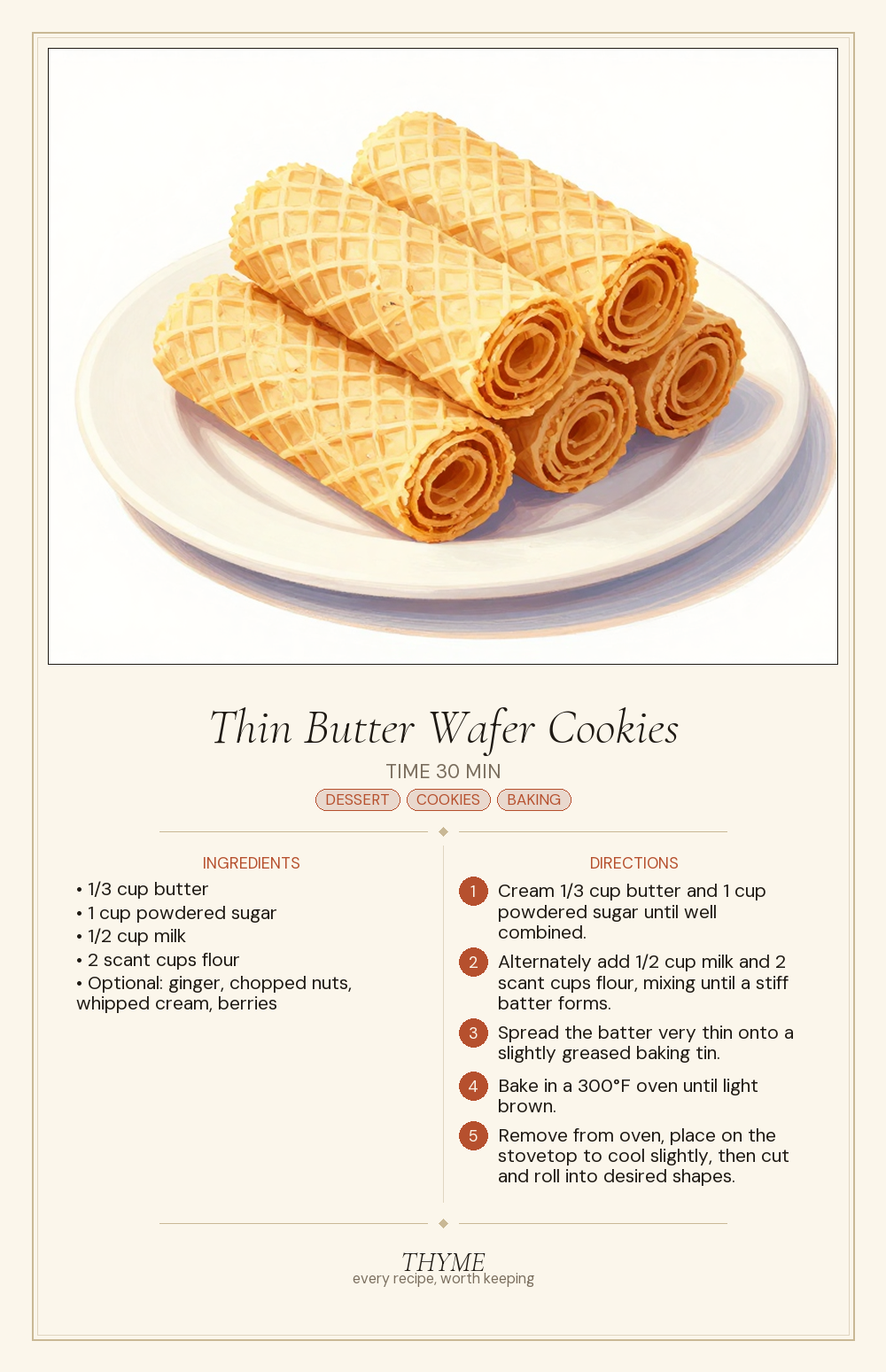 Thin Butter Wafer Cookies