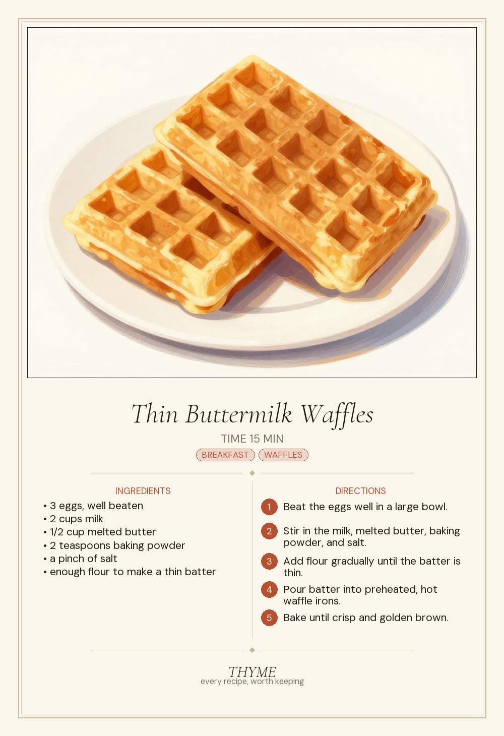 Thin Buttermilk Waffles