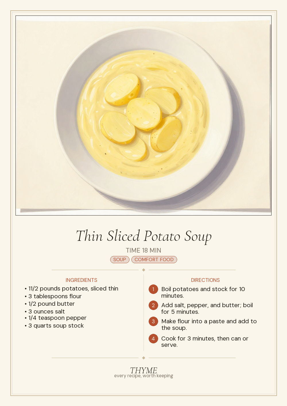Thin Sliced Potato Soup