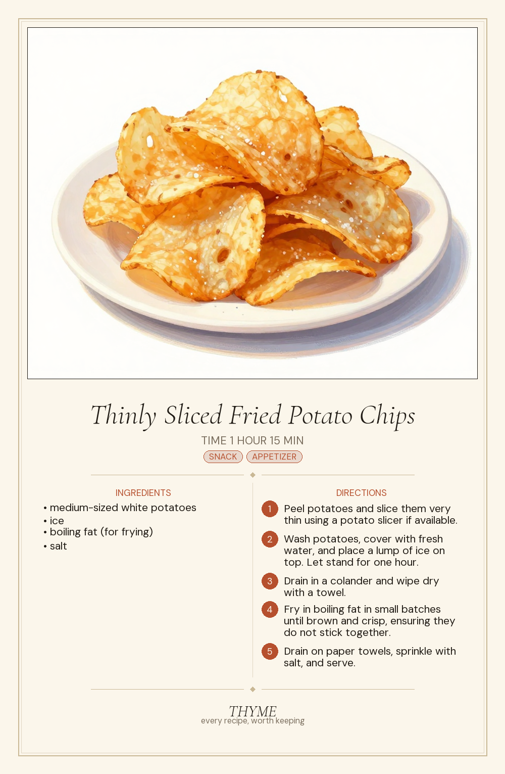 Thinly Sliced Fried Potato Chips