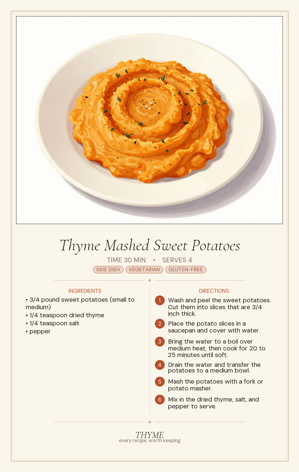 Thyme Mashed Sweet Potatoes