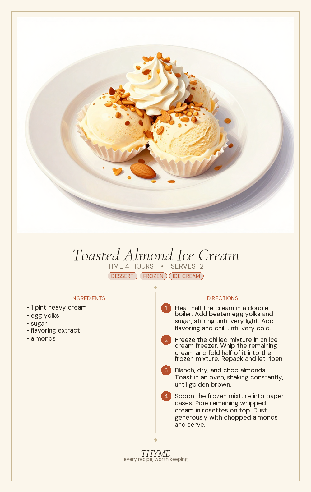 Toasted Almond Ice Cream