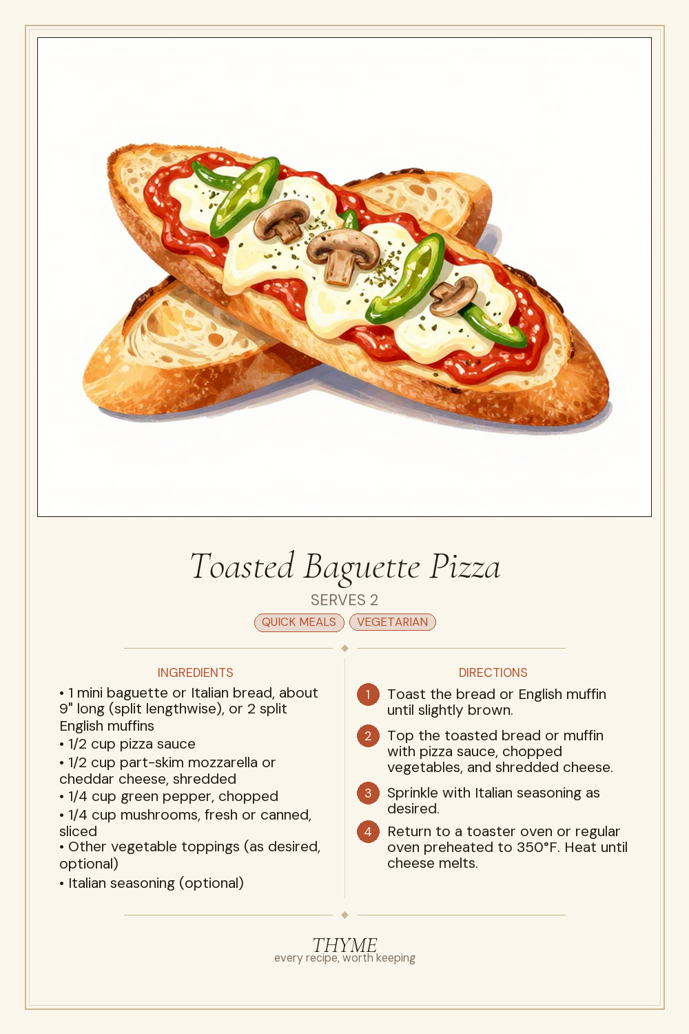 Toasted Baguette Pizza