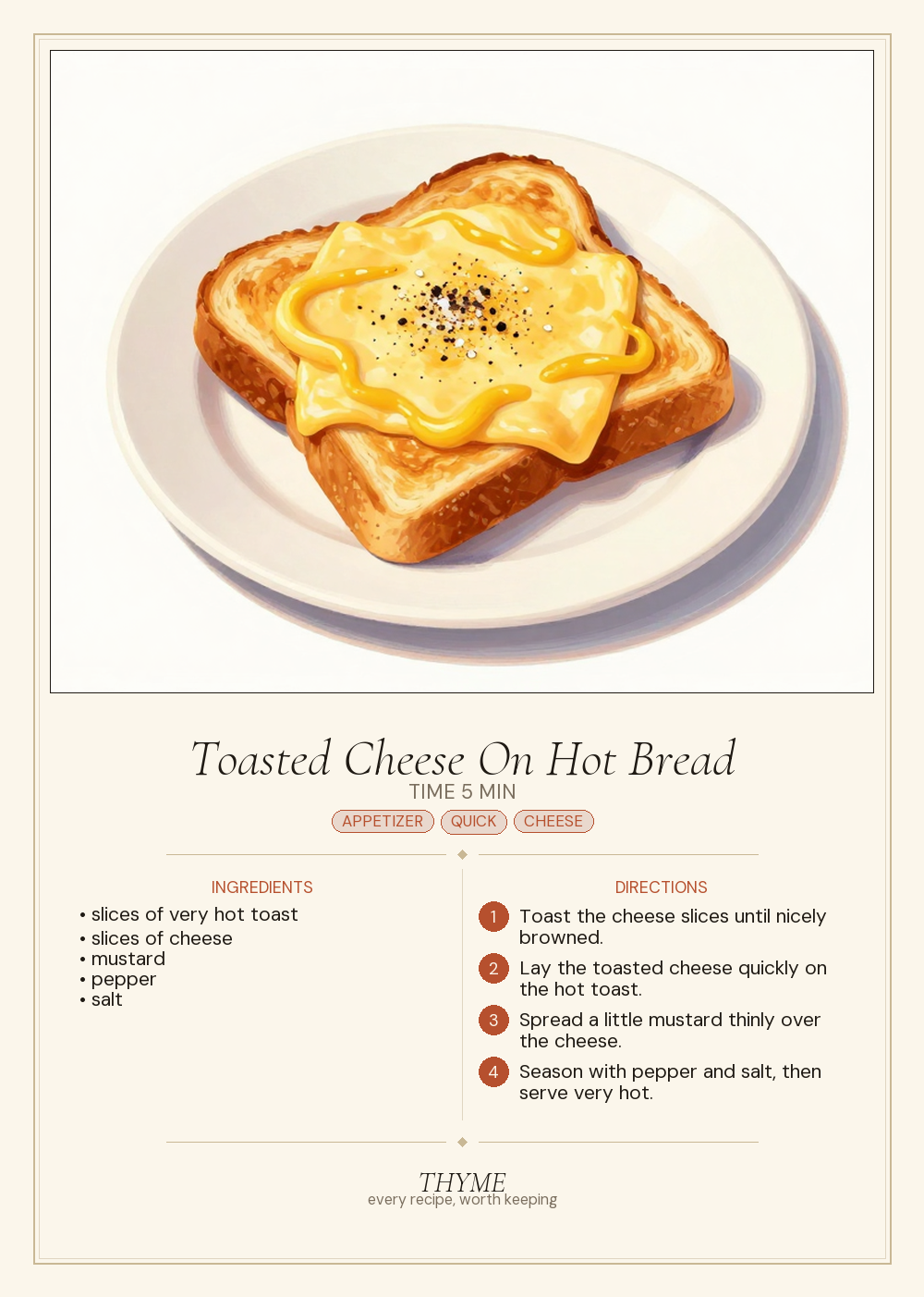 Toasted Cheese On Hot Bread