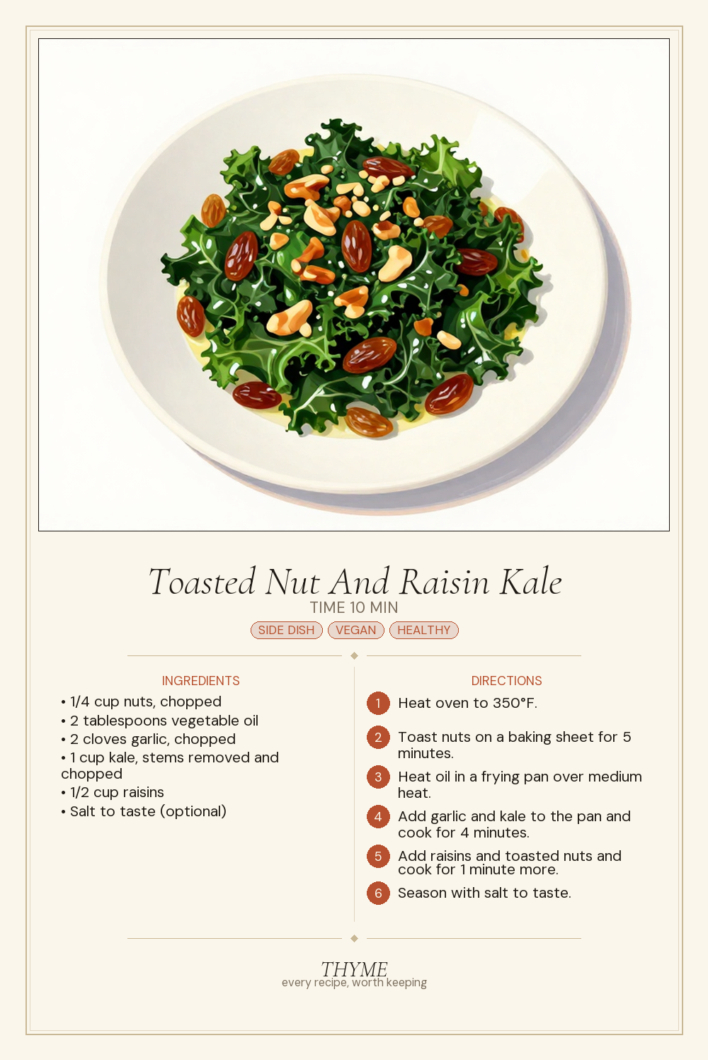 Toasted Nut And Raisin Kale
