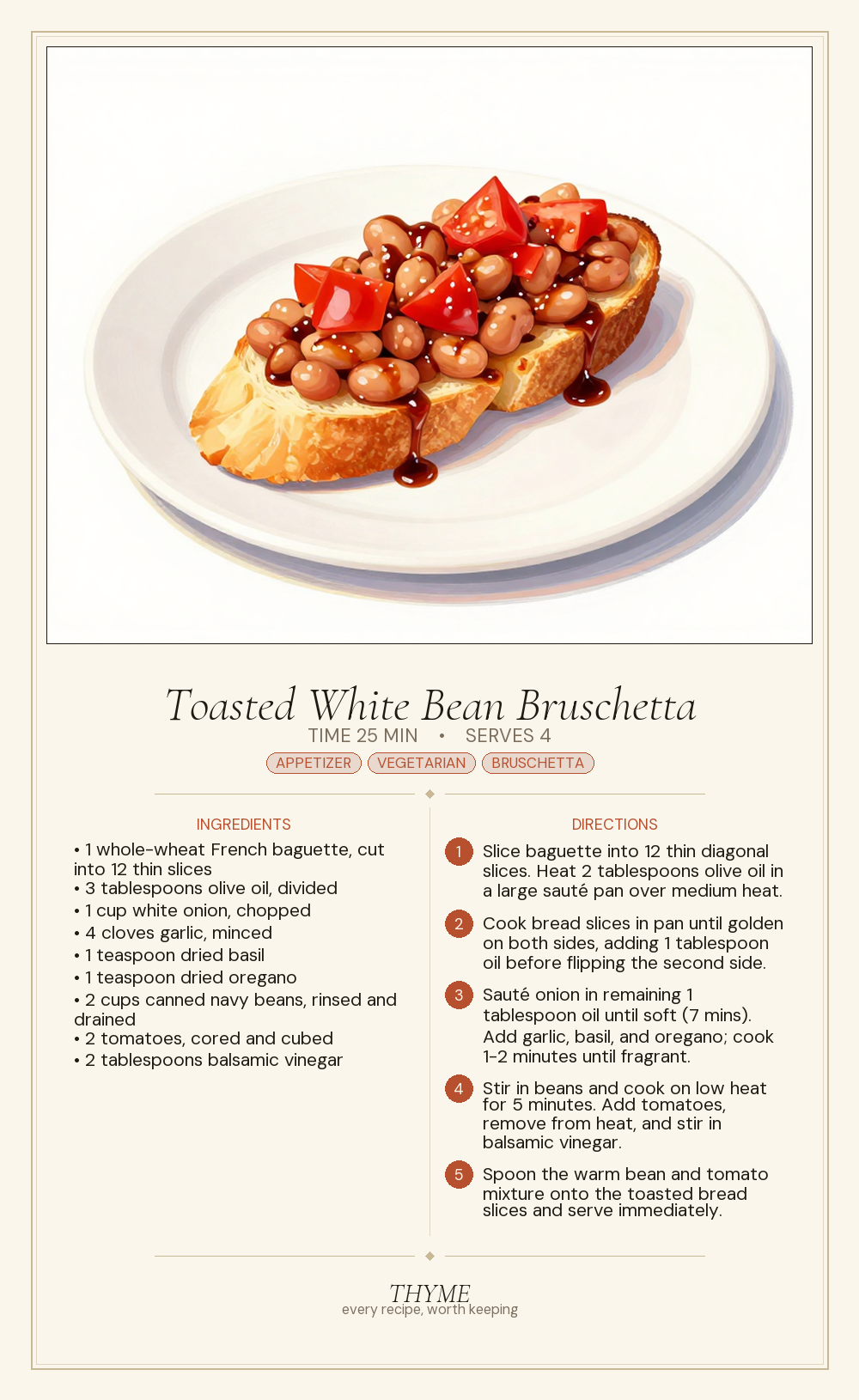 Toasted White Bean Bruschetta