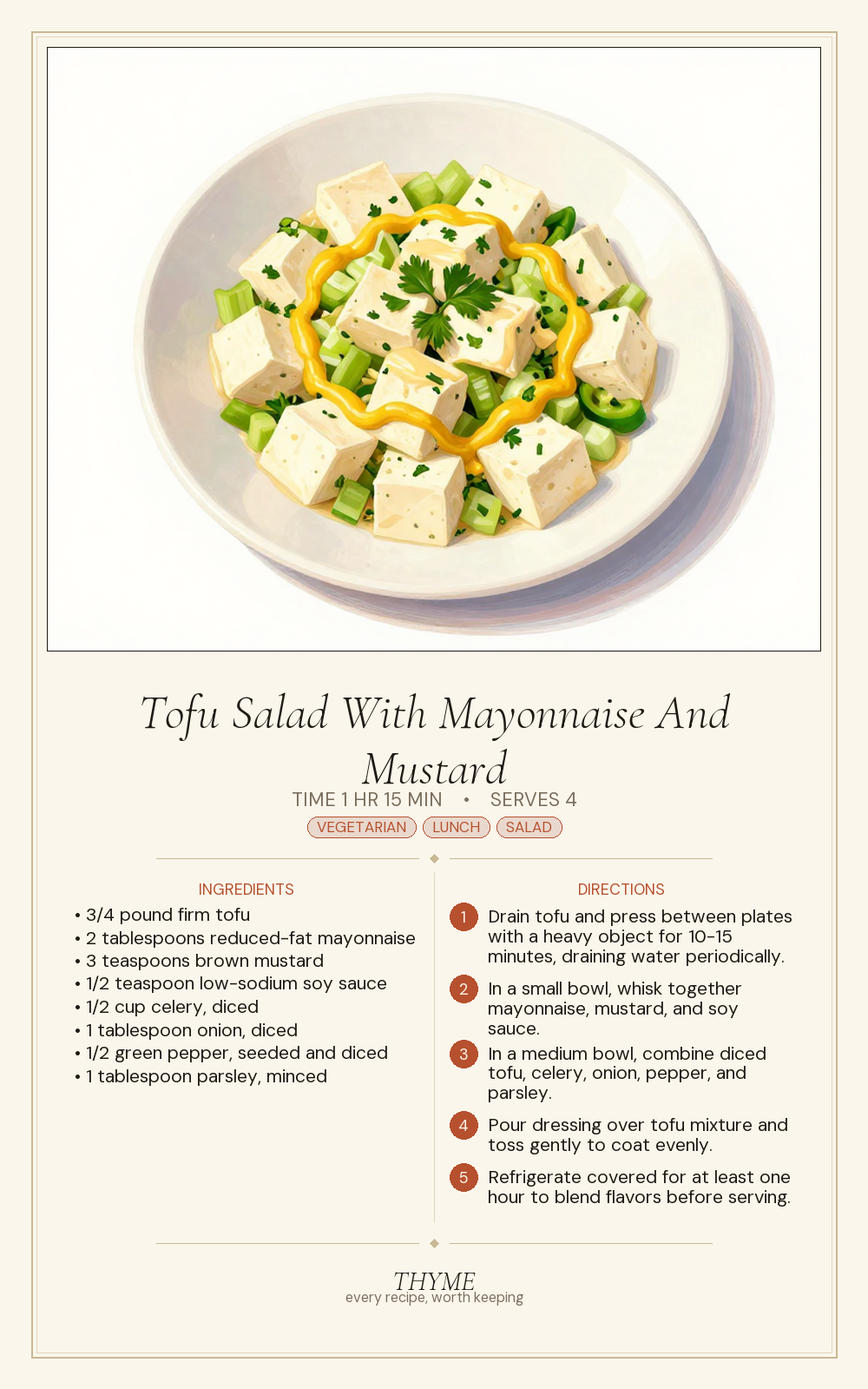Tofu Salad With Mayonnaise And Mustard