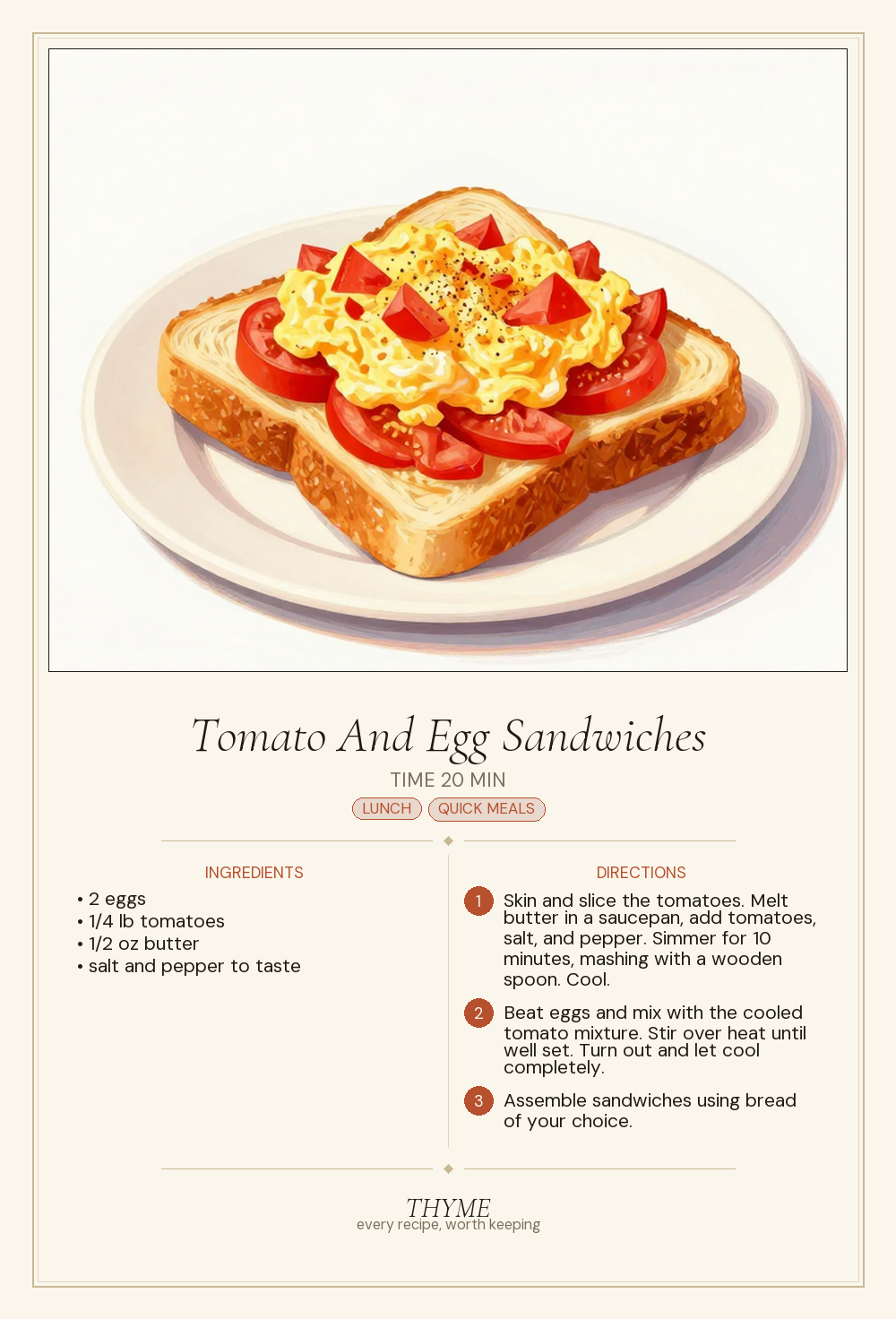 Tomato And Egg Sandwiches