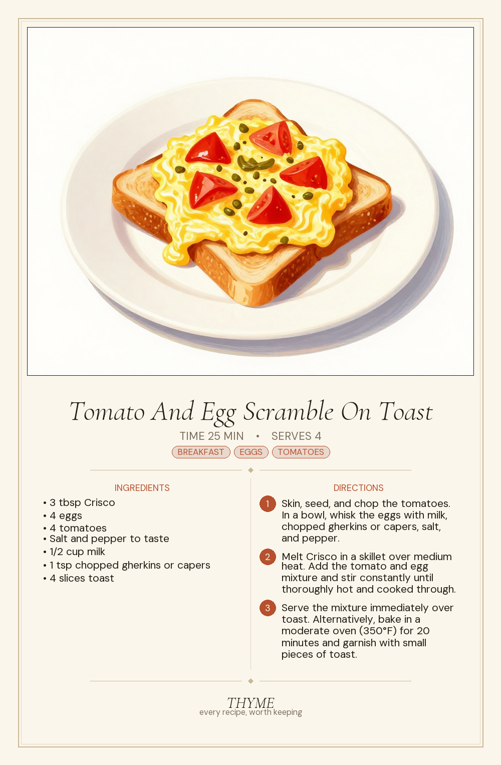 Tomato And Egg Scramble On Toast